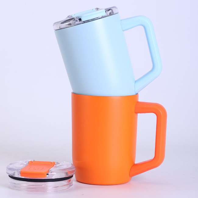 Nuevo 15oz taza de mango 304 taza de acero inoxidable con tapa taza de agua de oficina taza de leche taza de mano taza de mango
