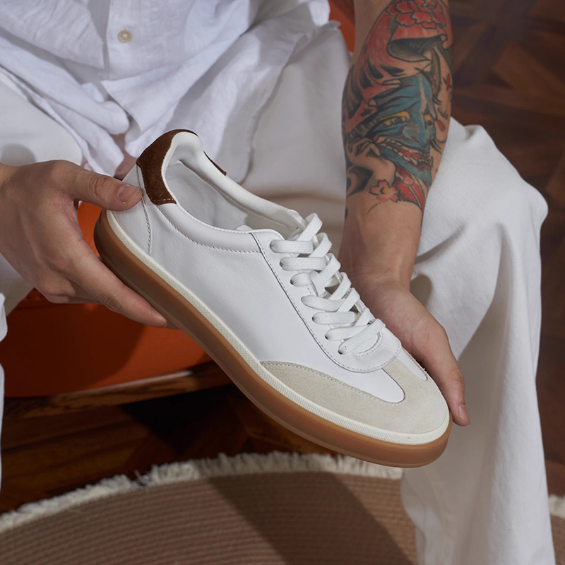 LP DESUN 신발 남성 유행 경량 편안한 디자인 센스 보드 신발 COWHIDE 비즈니스 캐주얼 쇠고기 텐더 부드러운 바닥 유럽과 미국 남성 신발