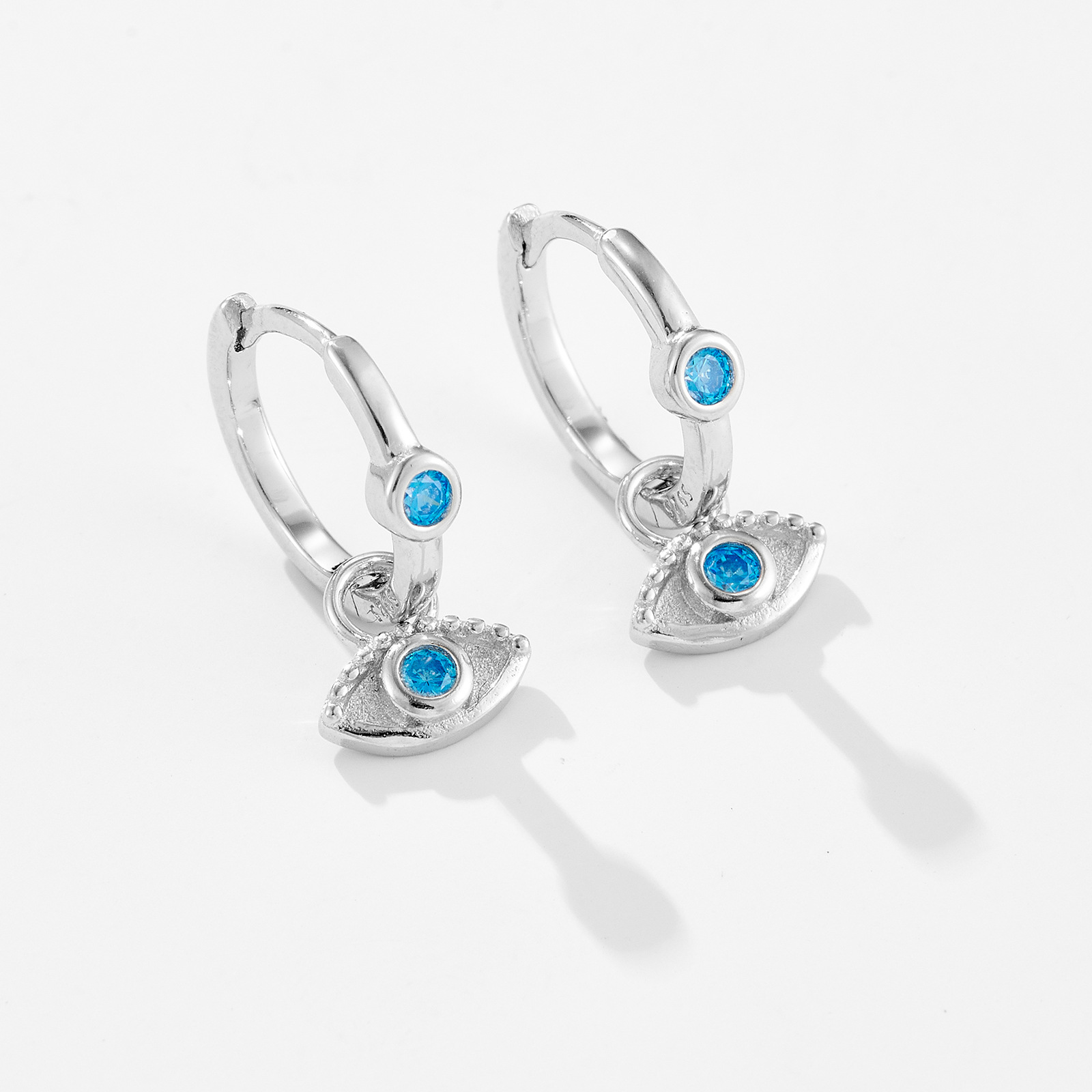 Drop Earrings Classification 1 Pair Quantity 1 Pair 18K Gold Plated 925 Sterling Silver Devil's Eye Drop Earrings