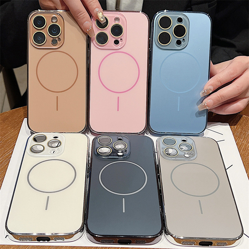 Color-Blocking Magnetic iPhone 17 Pro Max Phone Case Suitable for Apple 16/15 Hard Case 13/14 Cross-Border 12 Foreign Trade