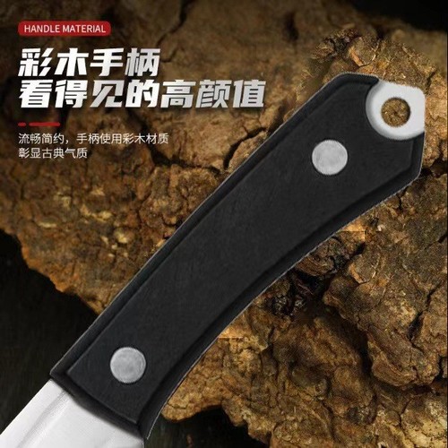 Forged hand-grip meat knife, fruit knife, outdoor camping portable stainless steel meat-eating multi-purpose knife, camping barbecue knife