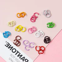 Diy самодельный брелок подвеска макарон цвет 10 mmm8 mm металлическая краска маленький один круг соединительное кольцо отверстие C