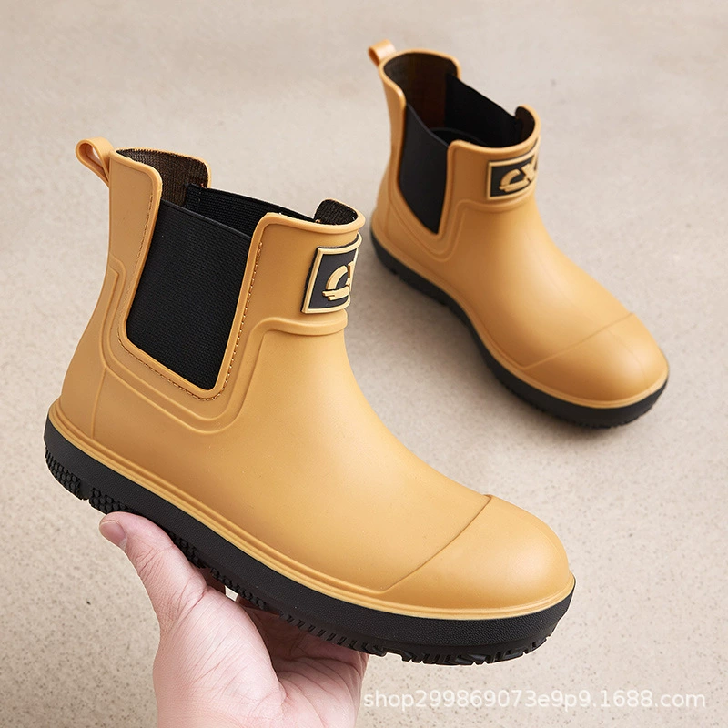 Экспортные пары резиновые сапоги дождя женские сапоги с низким верхом дождя Челси водонепроницаемый нескользящий дождь на открытом воздухе можно носить мужские и женские сапоги