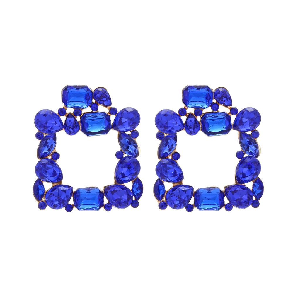 Women'S Gender Inlay Design Basic Lady Classic Style Square Alloy Inlay Zircon Women's Ear Studs