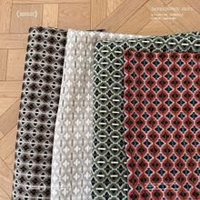 小肌理红色色织提花布料抱枕纸巾盒工艺装饰面料浙江海宁许村厂家