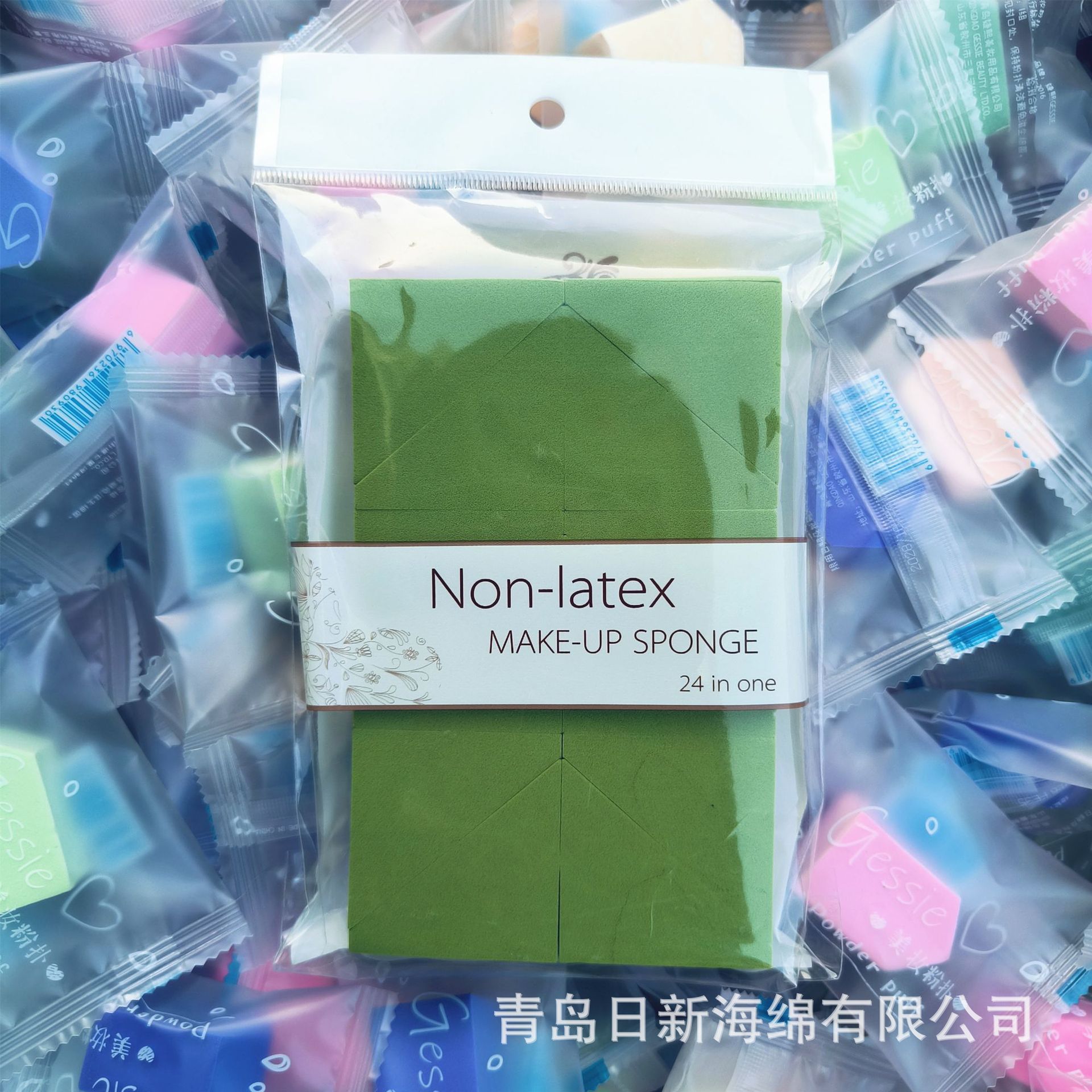 24-corte triángulo puff agua sin látex se hace más grande Matcha vino rojo hidrófilo húmedo y seco cojín de aire puff