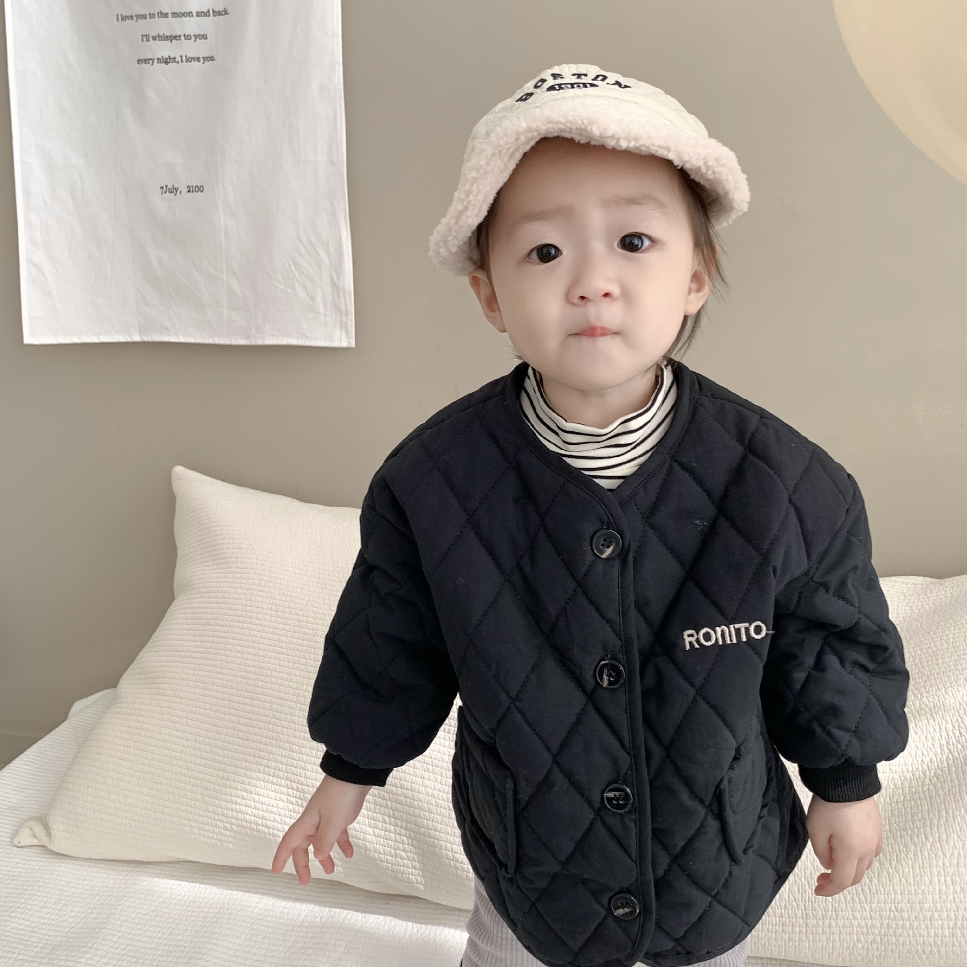 Ropa de algodón acolchado para niños pantalones traje bebé Outwear 2023 Otoño e Invierno estilo coreano ropa para niños bebé Abrigo acolchado de algodón