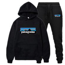 日本限定版 patagonia巴塔山脉印花卫衣套装加绒加厚连帽卫衣套装