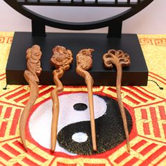 Lightning strike jujube wood hairpin Taoist ritual instrument portable old material dark color finely carved pure hand polished live source welfare model