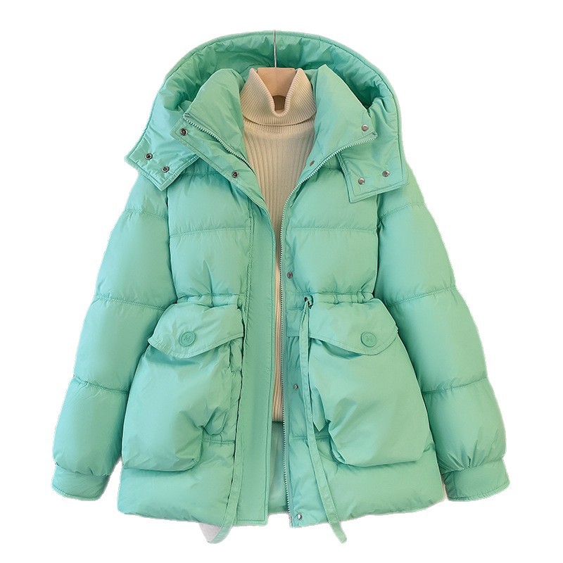 Ropa de algodón de moda para mujeres invierno 2025, nueva chaqueta de algodón corta de moda, cintura delgada, chaqueta de algodón gruesa, abrigo caliente