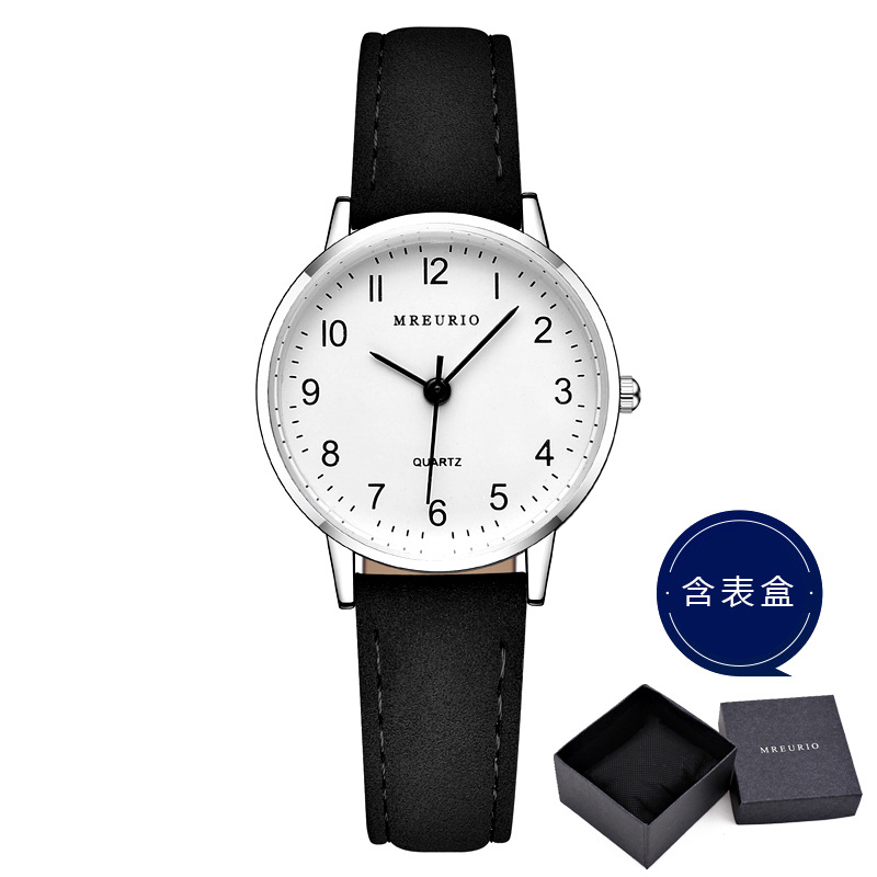 Black belt women's model includes watch box and free spare battery