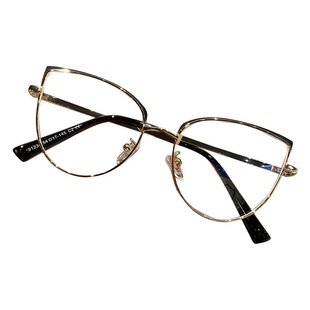 Retro gold silk large frame myopia glasses women's professional online adjustable degrees astigmatism lens big face slimming eye frame