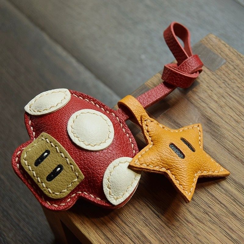 Mushroom Star Handmade Car Key Bag Pendant Cute Simple Women's Gift Trendy