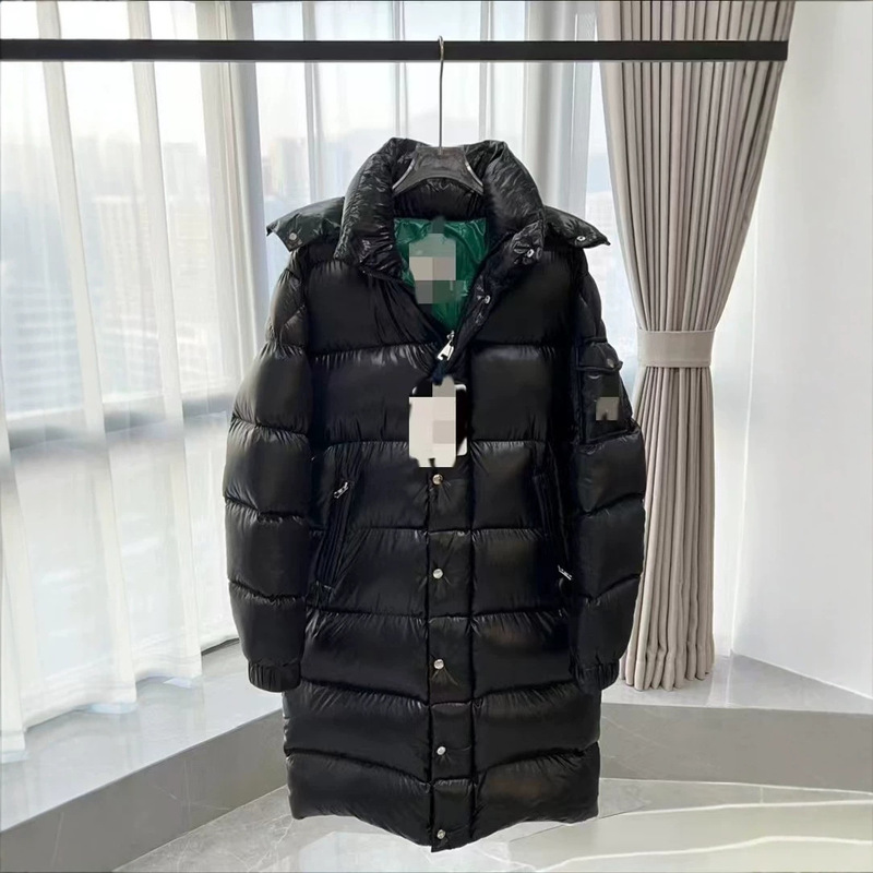 M Maya black long MONGOLIA down jacket, white duck down, comfortable, warm, cold-proof, hooded coat, MONGOLIA down jacket