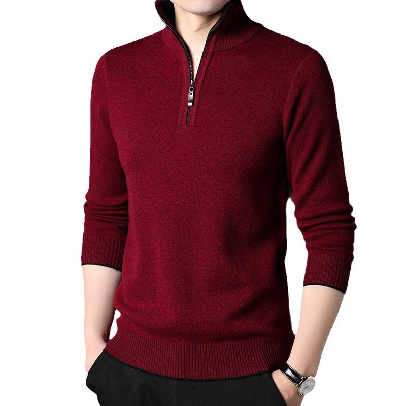 500G 두께의 100% 스웨터 남성용 SIPING 겨울 새 지퍼 터틀넥 스웨터 남성용 PUYUAN 스웨터