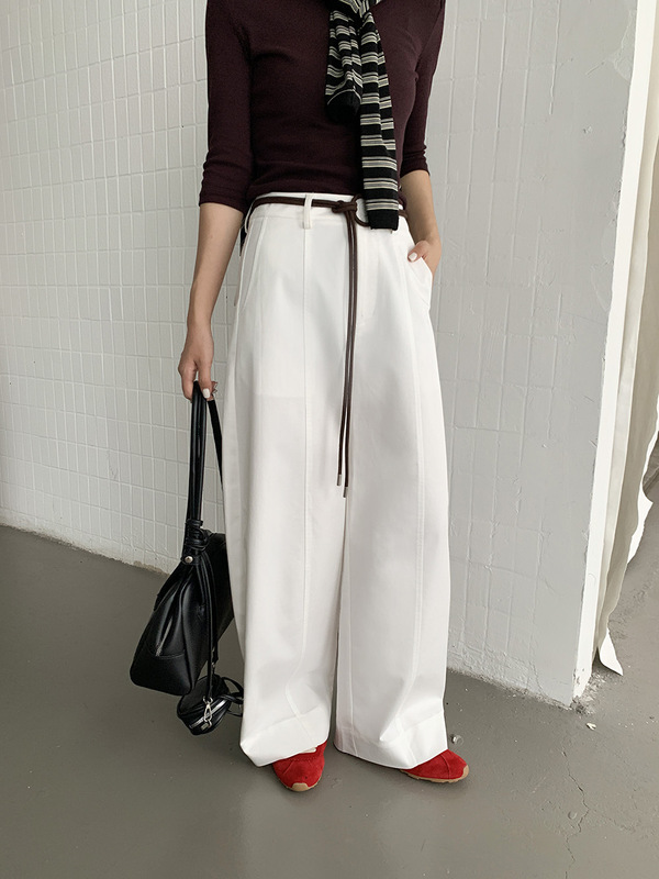 ICC 极简自在 简约轻通勤中缝分割立体弯刀休闲裤女秋季新款0912|undefined