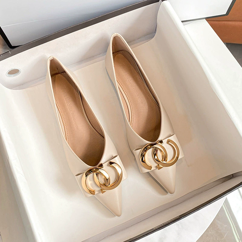 T84 французская остроконечная плоская обувь одиночная обувь женская 2025 новая обувь с бантом женская обувь большого размера женская обувь 41-43