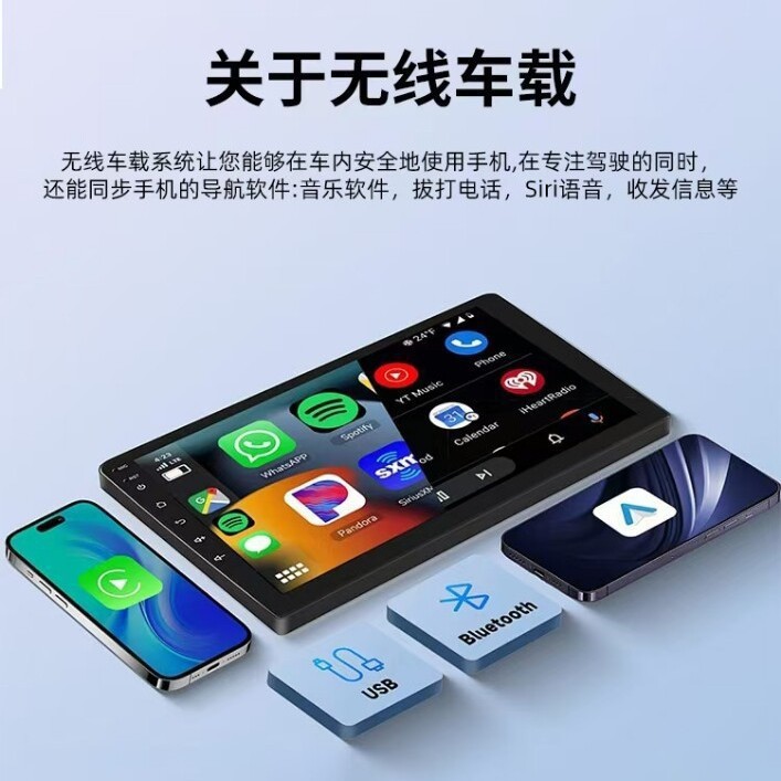 Cross-Border Two-In-One Wired to Wireless Carplay Box for Car Connectivity, Compatible with Apple, Android, and Linux Systems, Portable