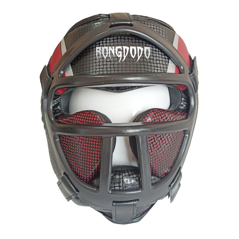 Sanda casco máscara desmontable engrosada protectora adulto taekwondo casco boxeo cabeza cubierta protectora artes marciales equipo de protección