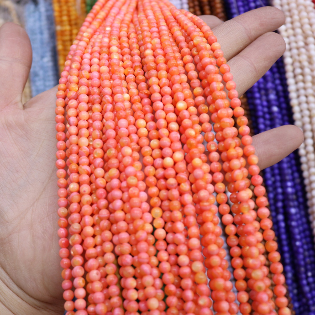 Conchas de agua dulce naturales cuentas mixtas de color 4mm color monocromático bolas perlas sueltas diy joyería accesorios joyería al por mayor image 29
