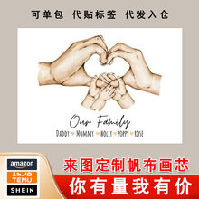 Temu代发东莞工厂定制打印帆布画芯风景卧室挂画客厅装饰画批发