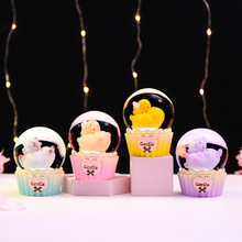 可爱超萌桌面装饰小团子小号发光水晶球摆件儿童礼物创意一件代发