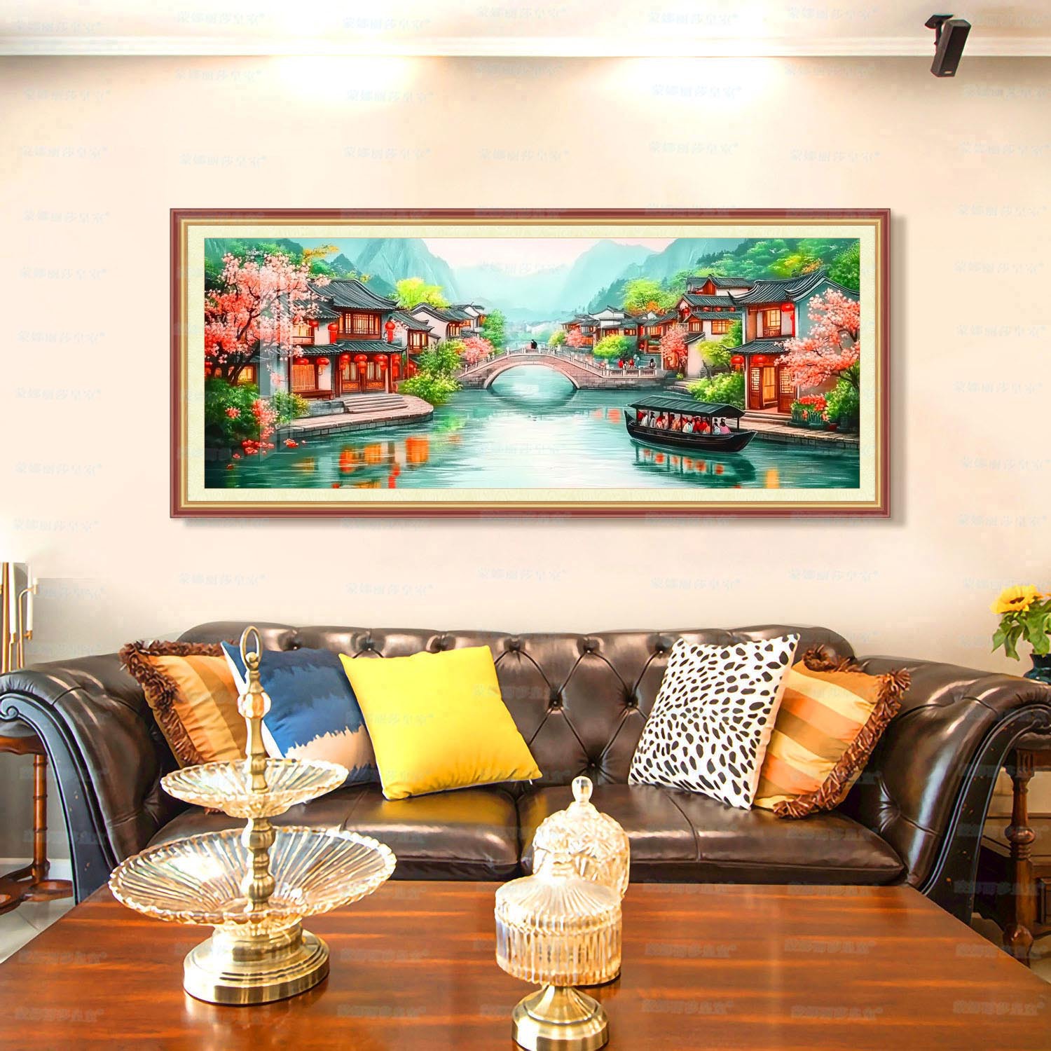 [Algodón importado] Mona Lisa Royal Cross Stitch recuerda el nuevo paisaje chino de Jiangnan, bordado de hilo a mano a gran escala