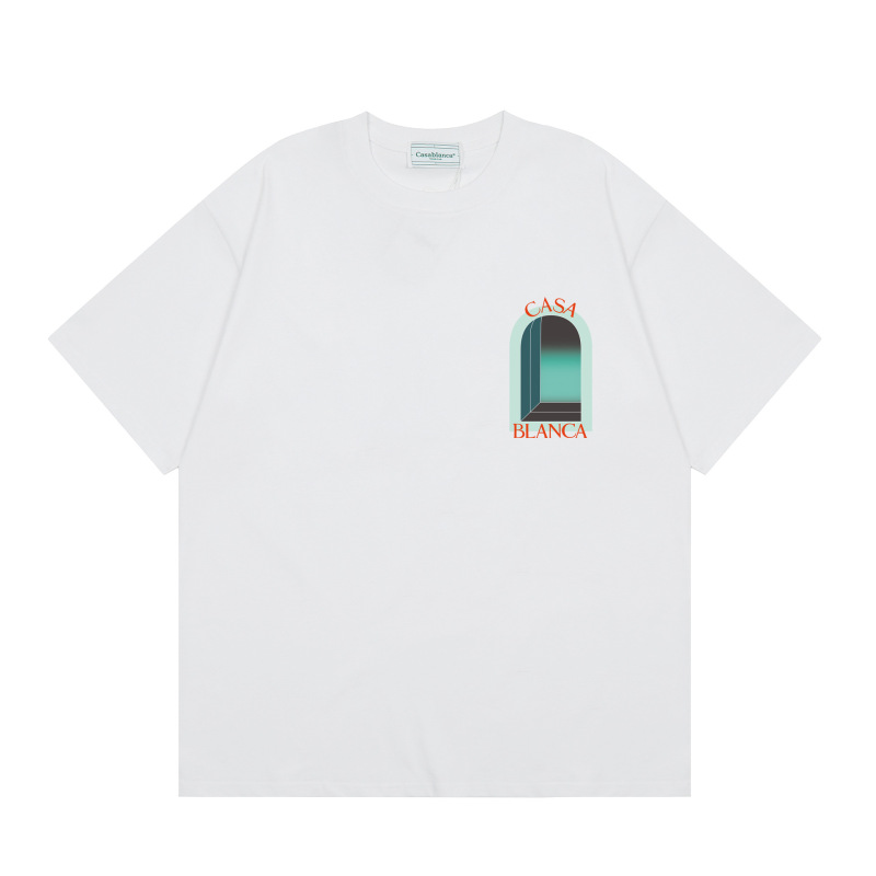 クロスボーダーカサブランカ夏新作カサドリームゲートプリント男女兼用ルーズ半袖Tシャツ純綿|undefined