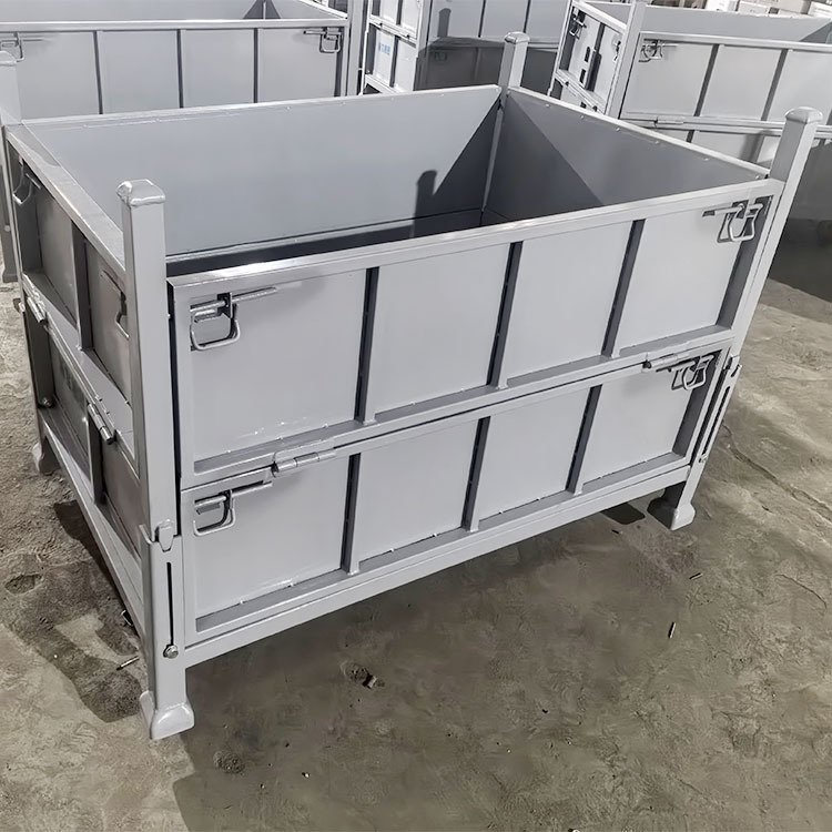 循环铁箱 折叠式金属周转箱 上海厂家供应可堆叠钢制料箱