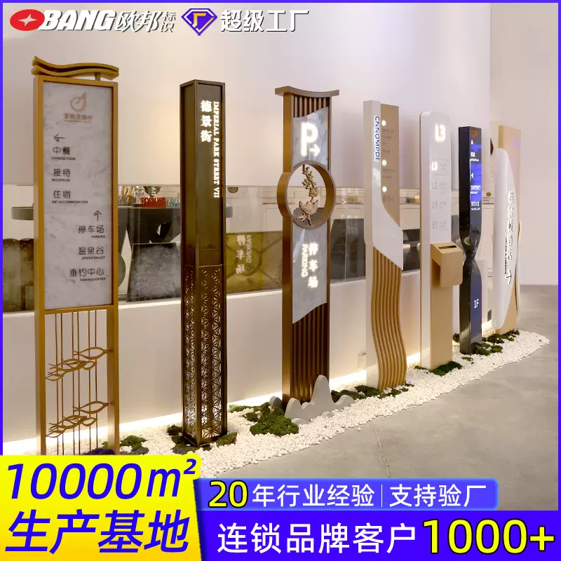 大堂不锈钢户外导视牌 大厅指向牌标识牌 户外导示牌导引牌提示牌