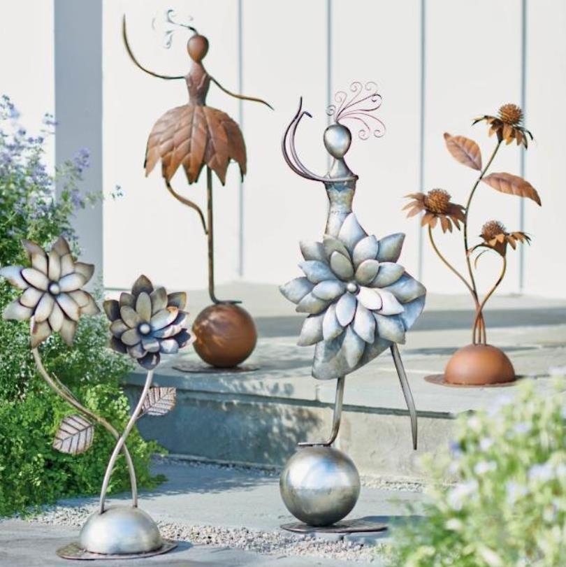 跨境新品Dancing Garden Girl Outdoor Statues花园跳舞女孩雕像阿里巴巴