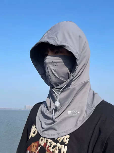 Sunscreen Mask Men's Face Covering Protective Scarf Summer Ice Silk Neck Protection Neck Headgear Driving Riding Face Cover Neck Cover