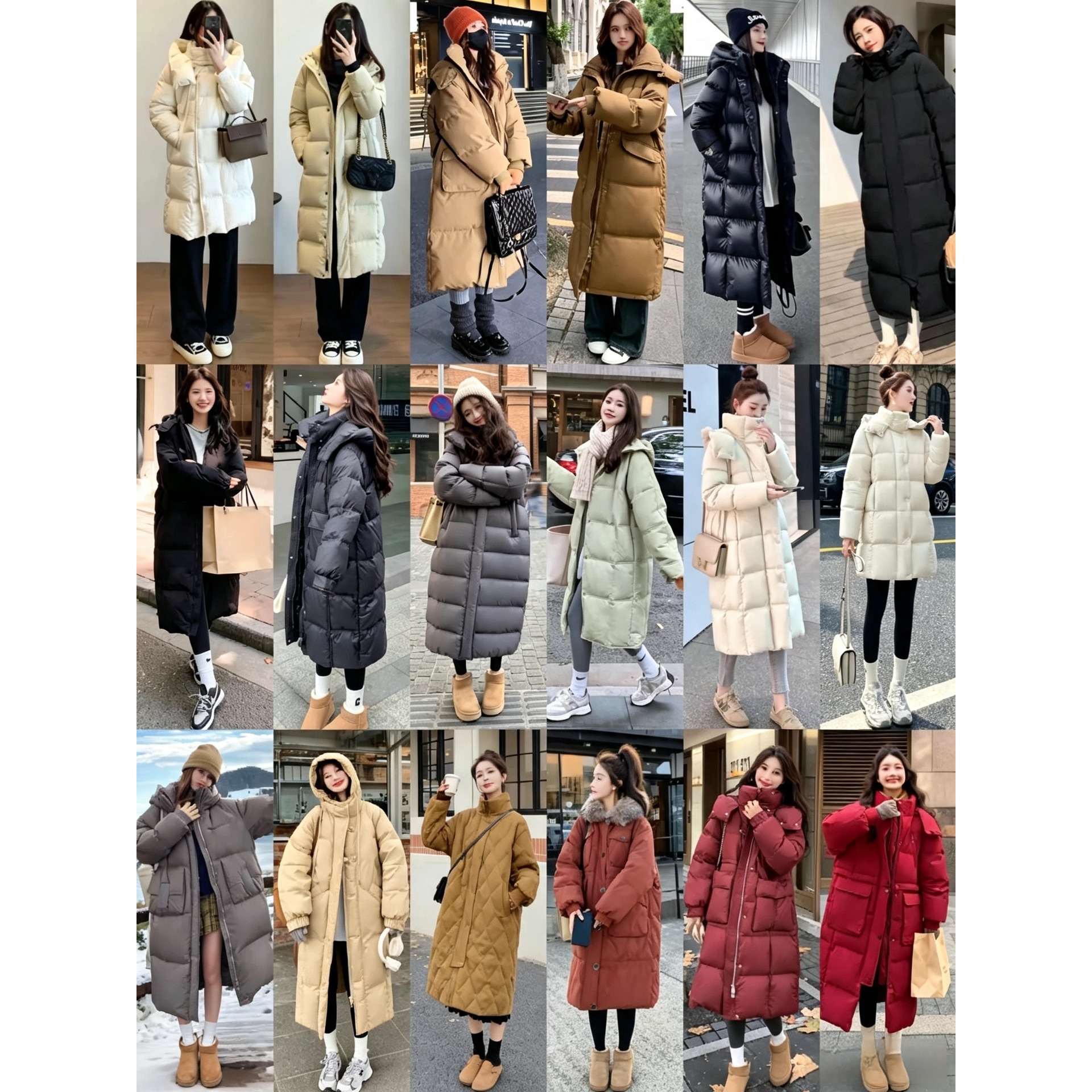 New winter collection of high-end white duck down long over-the-knee puffer jackets for women, wholesale supply