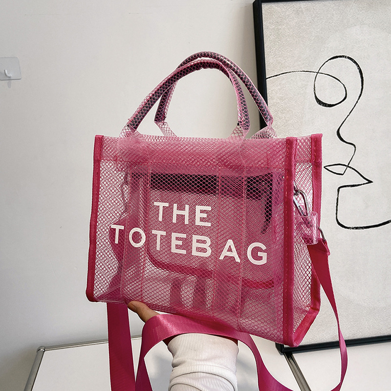 夏天2022透明果冻包大容量包包女新款潮手提托特包百搭单肩斜挎包