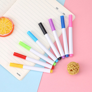 Qianhui Black Water-Based Colorful Fine Tip Printing Marker Erasable Whiteboard Pen