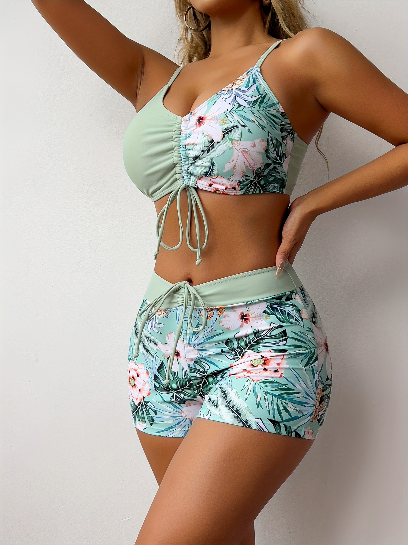 Bikini-Zweiteiler mit Patchwork-Print für Damen_voghion.com