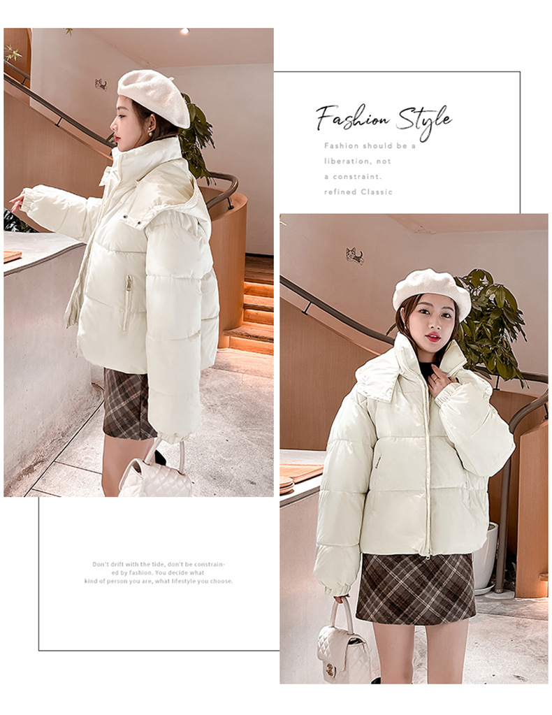 Piumino invernale in cotone 2023 nuova giacca in cotone da donna versione coreana giacca da studente corta con cappuccio per pane sciolto_voghion.com