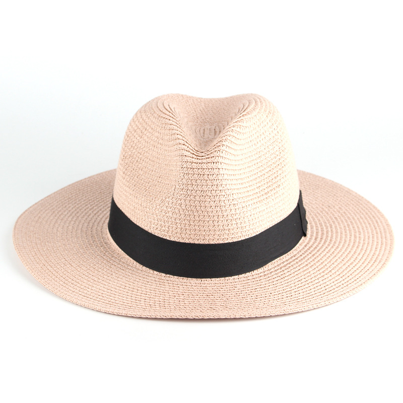 Nuevo sombrero de paja neutral a prueba de Sol para hombres y mujeres de verano de moda sombrero de paja a prueba de rayos UV a prueba de sol sombrero de Panamá al por mayor