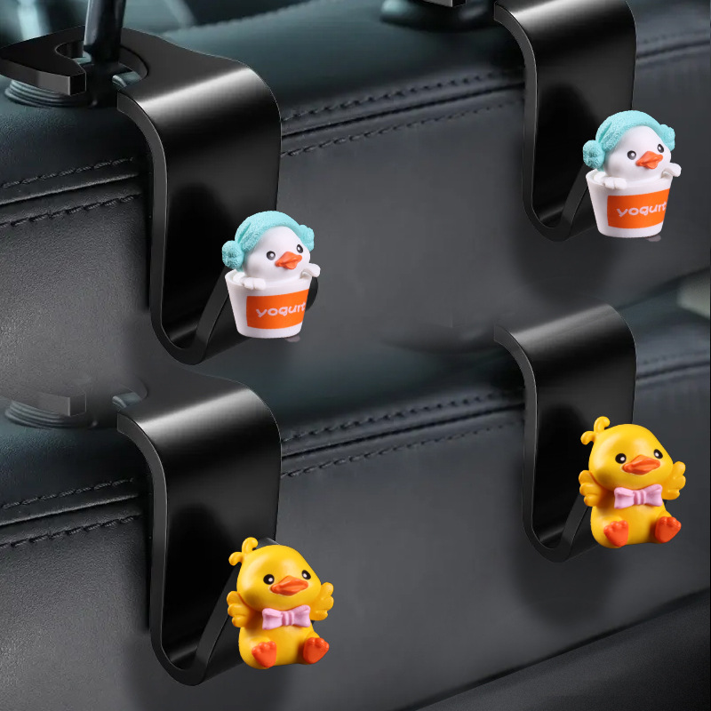 Gancho de coche de dibujos animados, respaldo de silla de coche, asiento trasero, gancho multifuncional, colgante oculto creativo, gancho pequeño