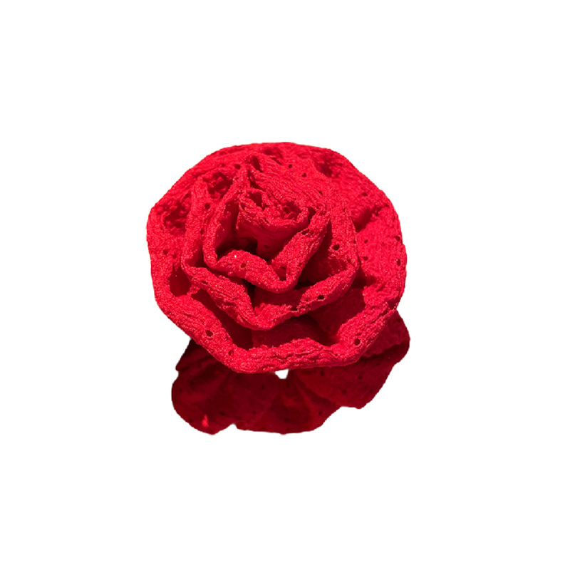 Rose flower large intestine hair band Korean romantic sweet temperament hair rope ins high-grade versatile hair accessories wholesale for women