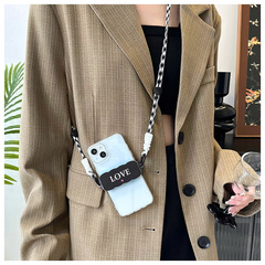 簡約手機背夾斜挎掛繩通用防丟神器波浪夾可拆卸結實耐用便攜新款