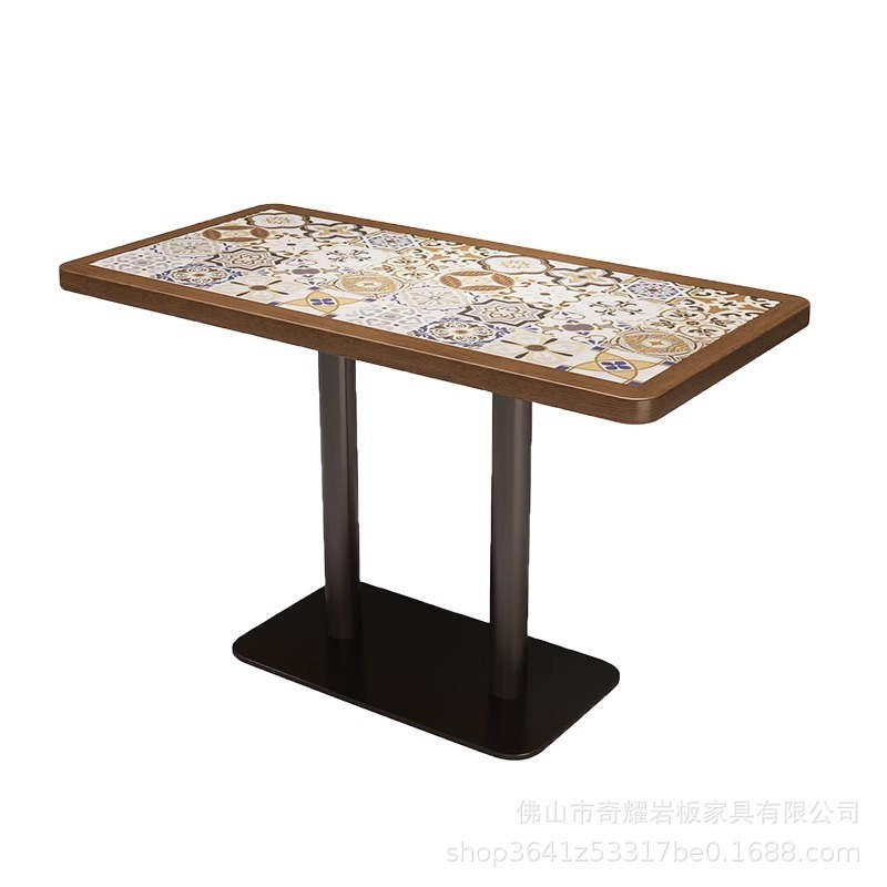 复古圆桌子咖啡厅烘焙甜品小吃港式糖水铺桌椅组合东南亚风格|undefined