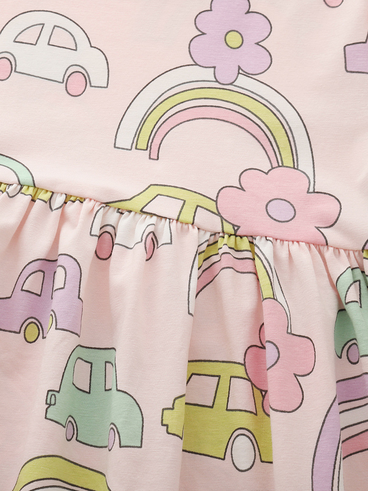 Malwee transfronterizo vestido de verano para niños nuevos niños europeos y estadounidenses cuello redondo mangas cortas vestido de princesa de chicas image 4