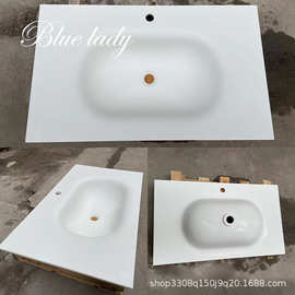 蓝夫人PMMA人造石一体盆洗脸盆洗手盆洗漱台一体成型台下盆面盆