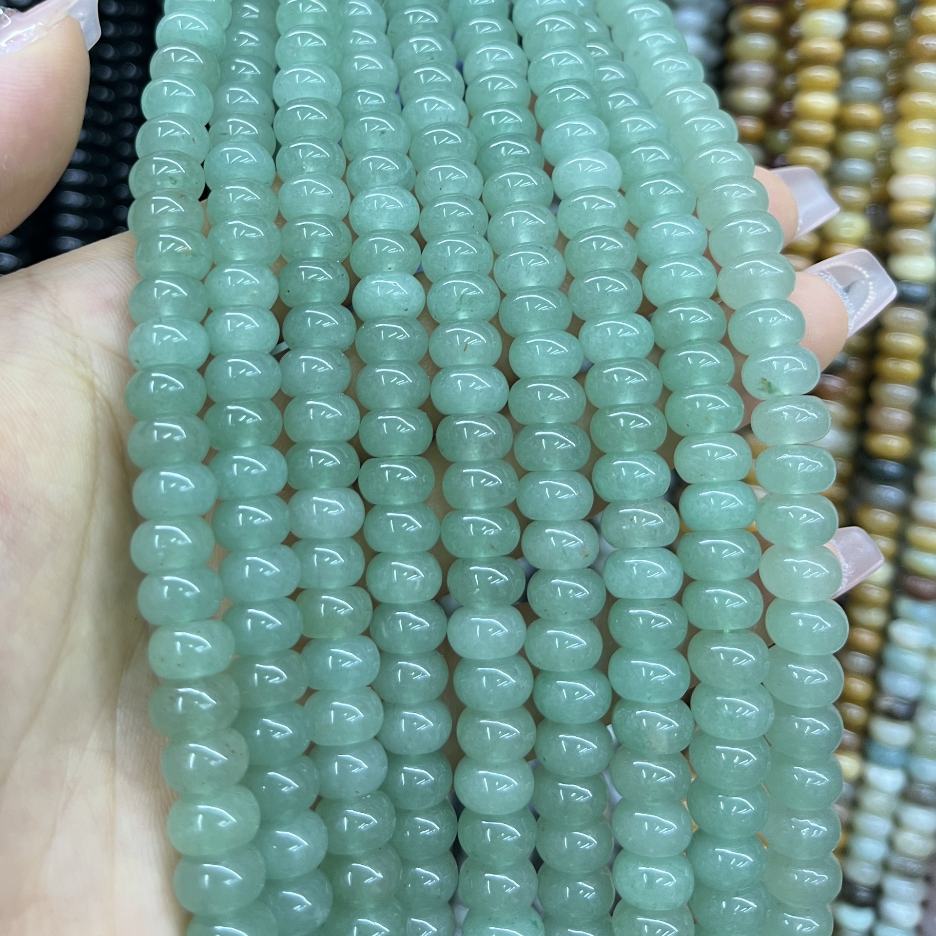 Piedra natural 5 * 8 Abaco Piedra Shoushan DIY accesorios de joyería collar de cuentas separadoras cuentas de posicionamiento cuentas al por mayor