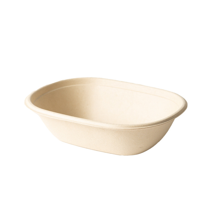 Pulpa desechable 620ml super tazón de ensalada de alimentos ligeros reductores de grasa caja de ensalada de bento caja de embalaje red para llevar