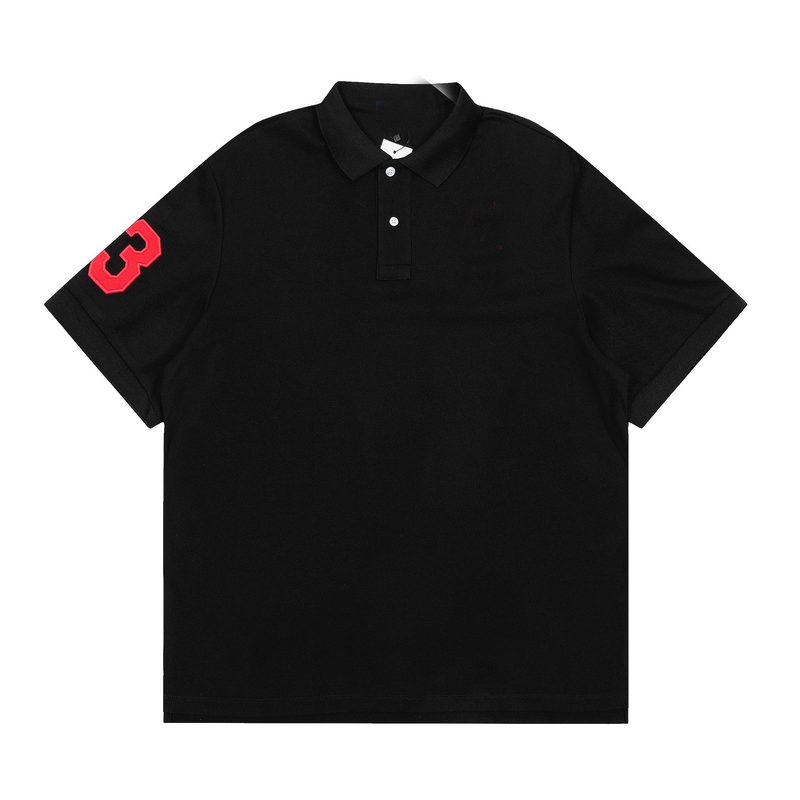 064 メンズ LF クラシック刺繍 マレーシアマーク ベーシック 万能ラペル POLO 襟 半袖 カップルスタイル ゆったりスタイル|undefined