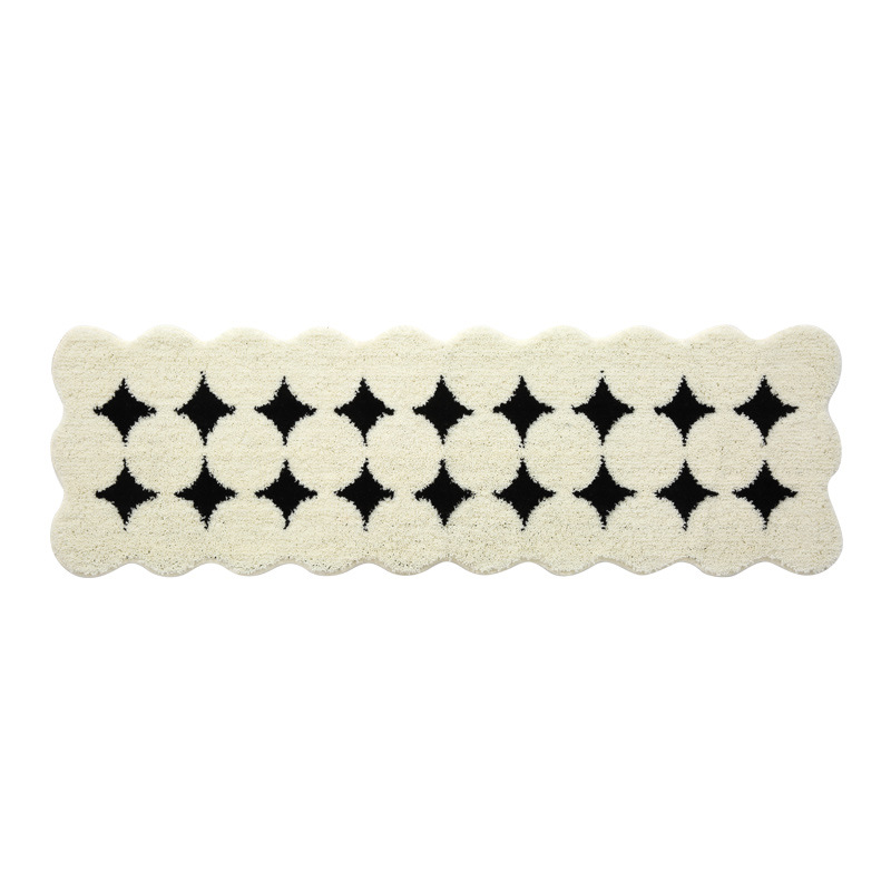 Cremefarbener Teppich, langer Streifen, weich, ideal für Schlafzimmer, Schlafzimmer, Erkerfenster, Sofa oder Couchtisch._voghion.com