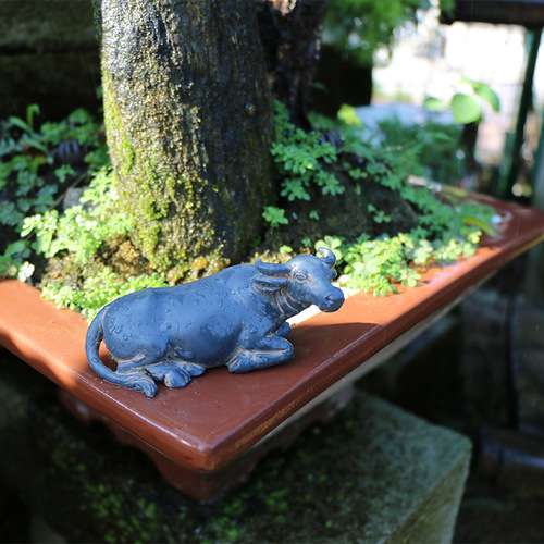 Animal buffalo ornaments micro landscape bonsai landscaping decorations flower pots courtyard rockery flowing water decoration home accessories