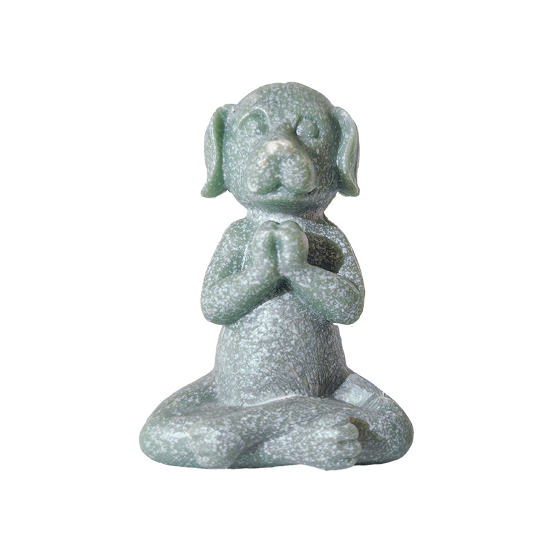 Creativo lindo perro de meditación decoración pecera paisaje decoración micro paisaje Golden Retriever perro bendición perro al por mayor